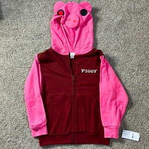 Piggy Cosplay hooded zip sweatshirt